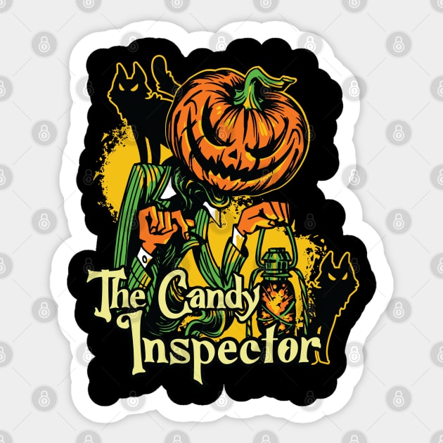 Candy Inspector Halloween Pumpkin Design Sticker by Graphic Duster